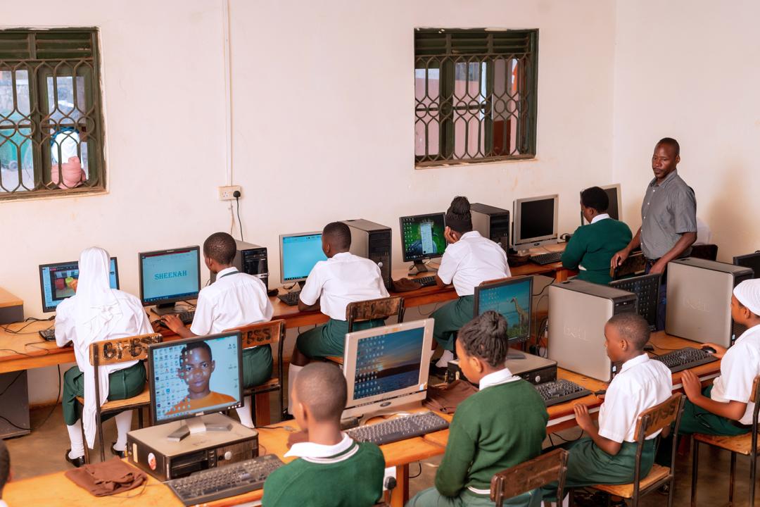Bright Future Secondary School students learning in the computer lab