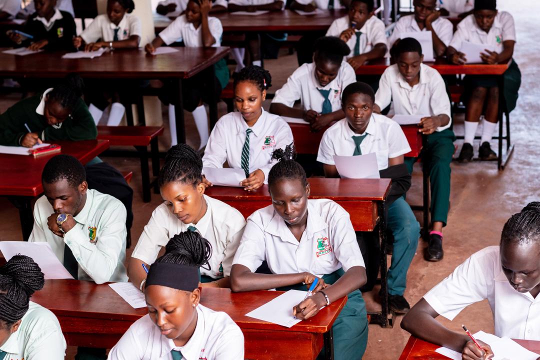 Bright Future Secondary School students seated for national examinations
